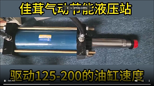 大流量氣動液壓站驅(qū)動大油缸演示